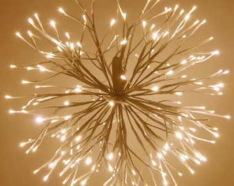 24" White Starburst Lighted Branches, Warm White LED, Twinkle Lights: Illuminate Your Space with LED Starburst Branch Lights