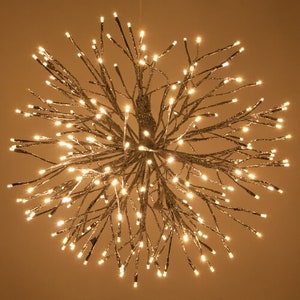16" Silver Star Burst with 96 Warm White LED Lights