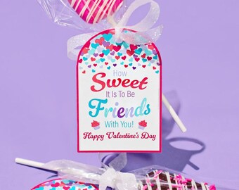 Sweet Friend Valentine Tag: Printable Classroom Valentines (Digital Download), DIY Valentine