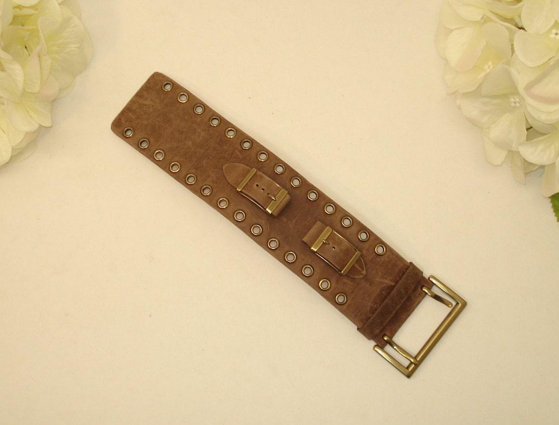 Guess Genuine Leather Wide Watch Band Cuff Watch Band Gift For Etsy