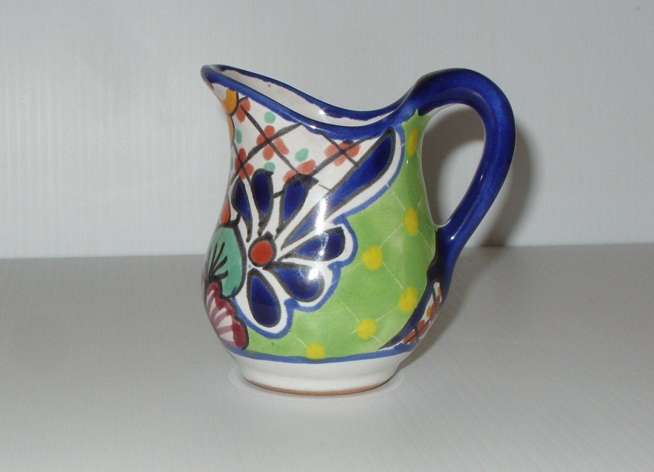 Talavera Style Hand Painted Mexico Creamer Vintage Collectible Etsy