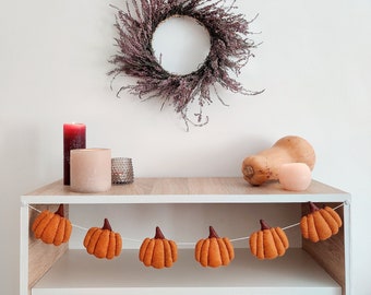 Pumpkin Garland Thanksgiving Decor - Fall Garland - Autumn Garland - Thanksgiving Decor - Felt Pumpkin Fireplace Garland