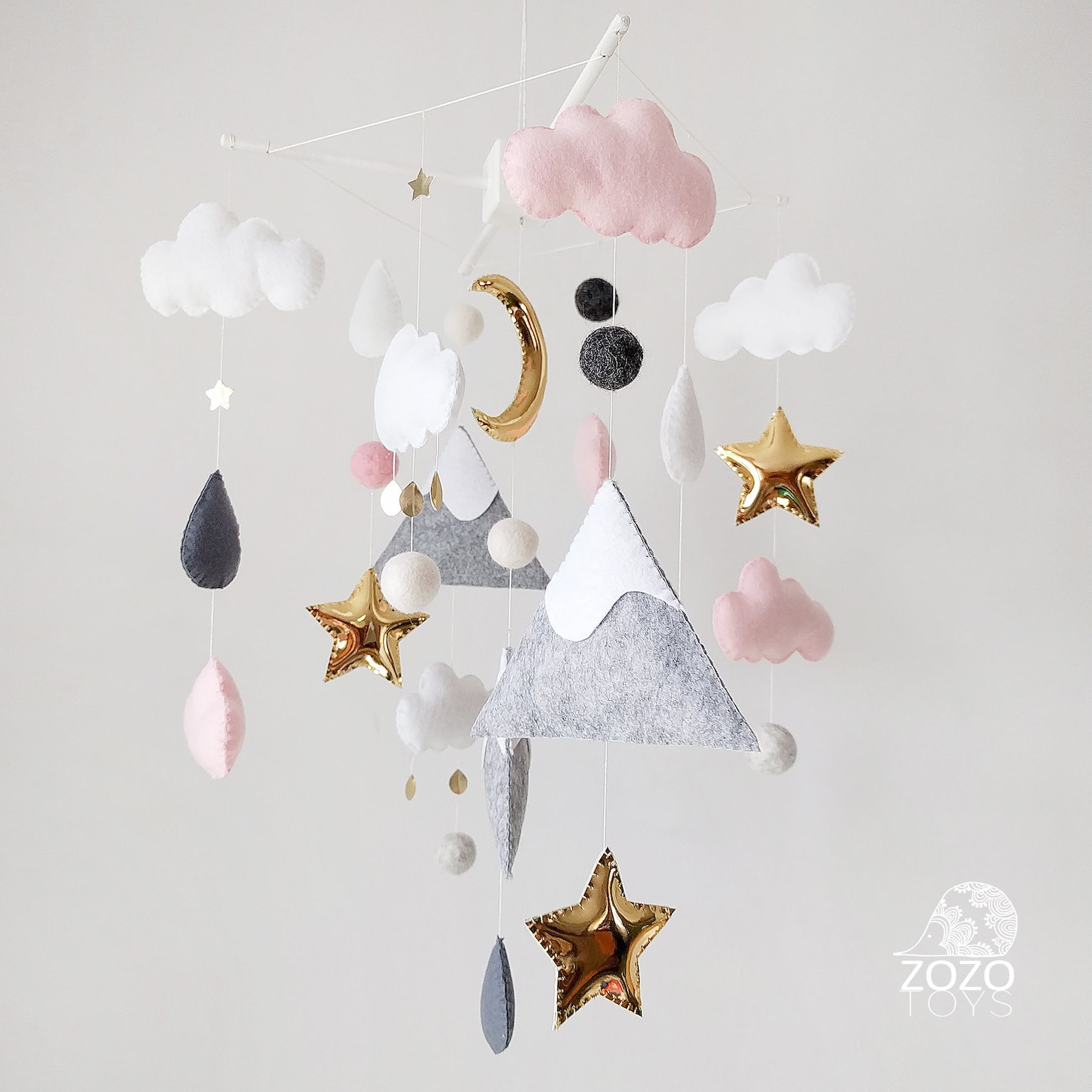 Mountain Baby Mobile Starry Night Baby Crib Mobile Girls Etsy