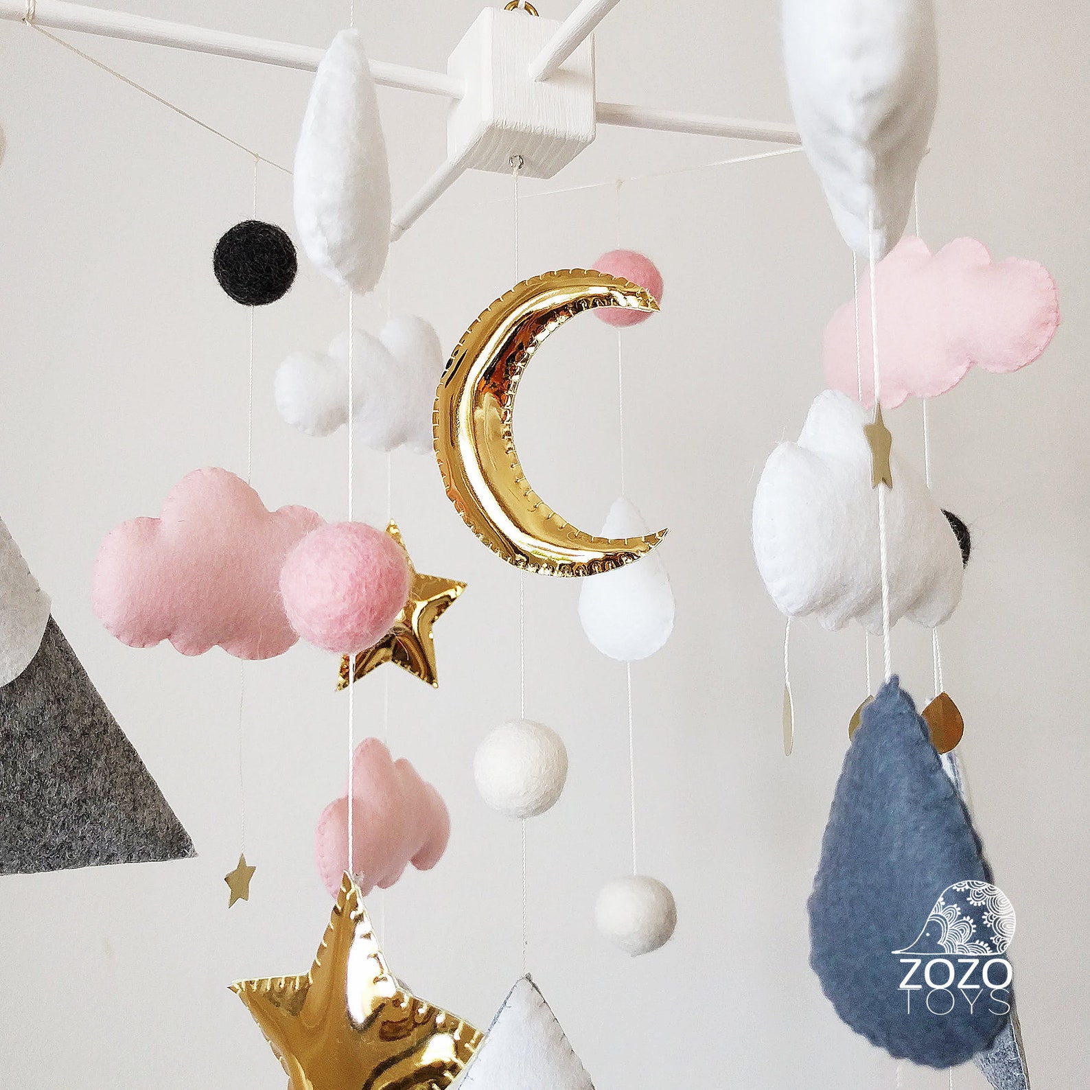 Mountain Baby Mobile Starry Night Baby Crib Mobile Girls Etsy