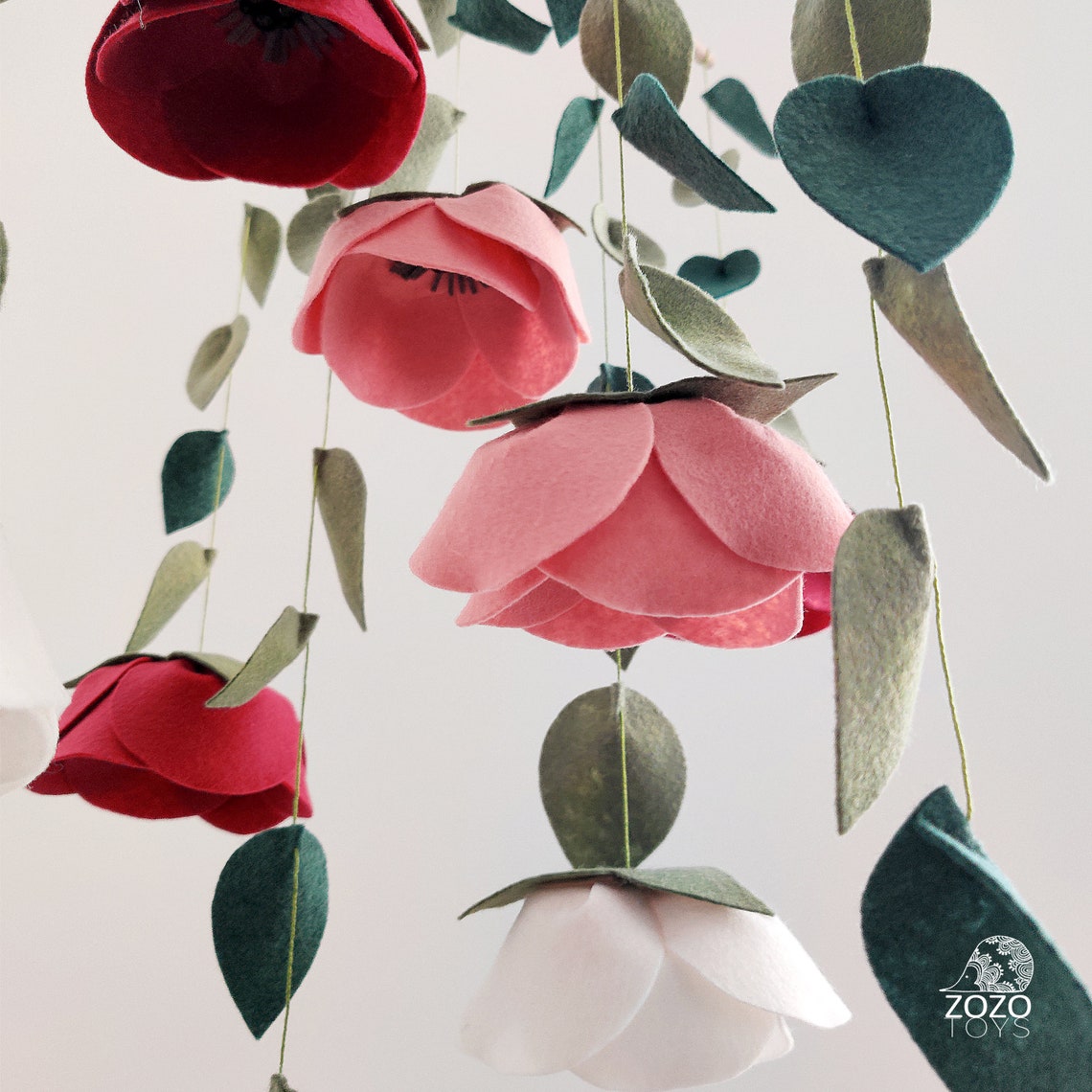 Floral Baby Mobile Girl Pink Flower Crib Mobile Baby Girl Etsy