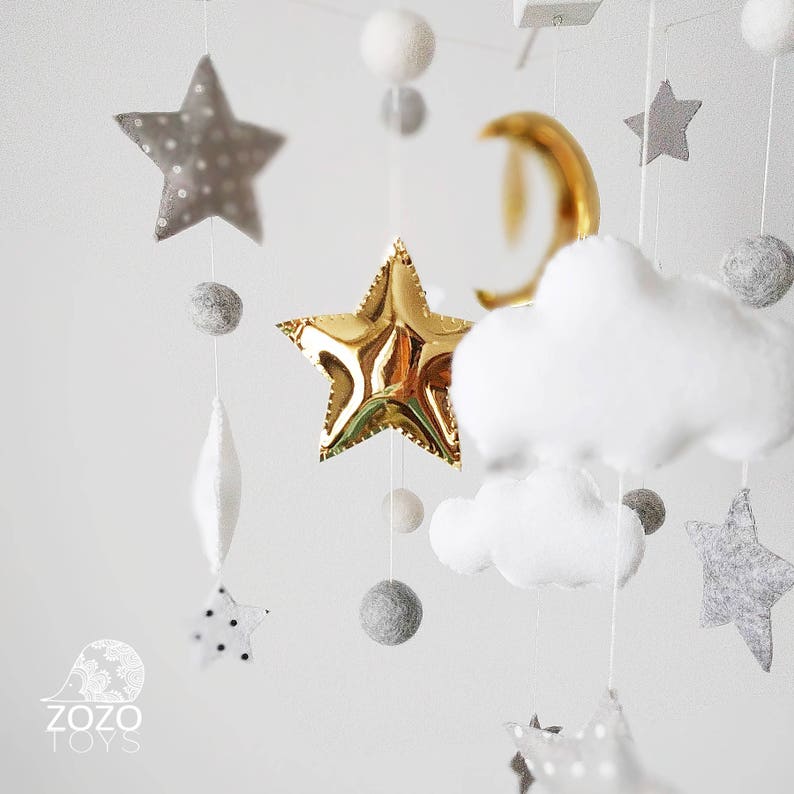 Nursery Mobile Starry Night Baby Mobile Baby Crib Mobile Etsy