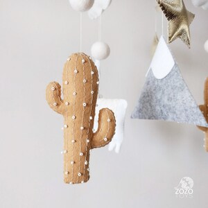 Baby Mobile Llama Cactus Nursery Mobile Llama Mobile Cactus Baby Crib Mobile Mountain Mobile Neutral Mobile Boho Nursery image 5