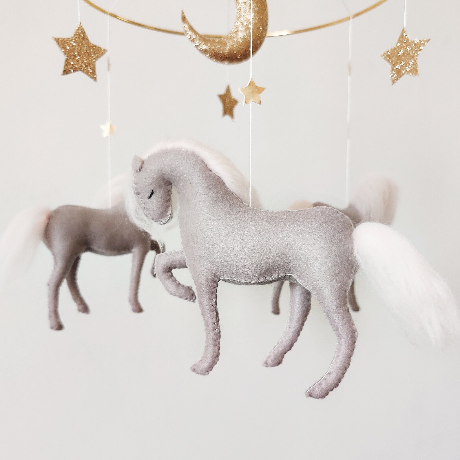 Horse Baby Mobile Baby Girl Mobile Moon Baby Crib Mobile Etsy
