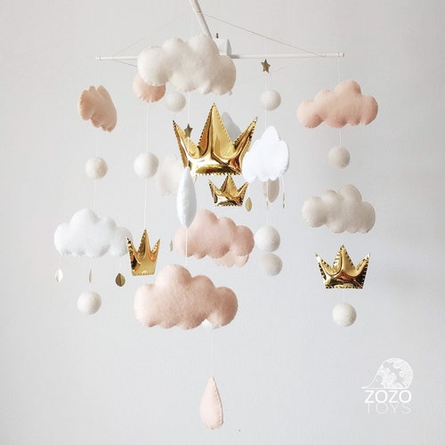 Princess Mobile Crown Mobile Princess Baby Crib Mobile Etsy