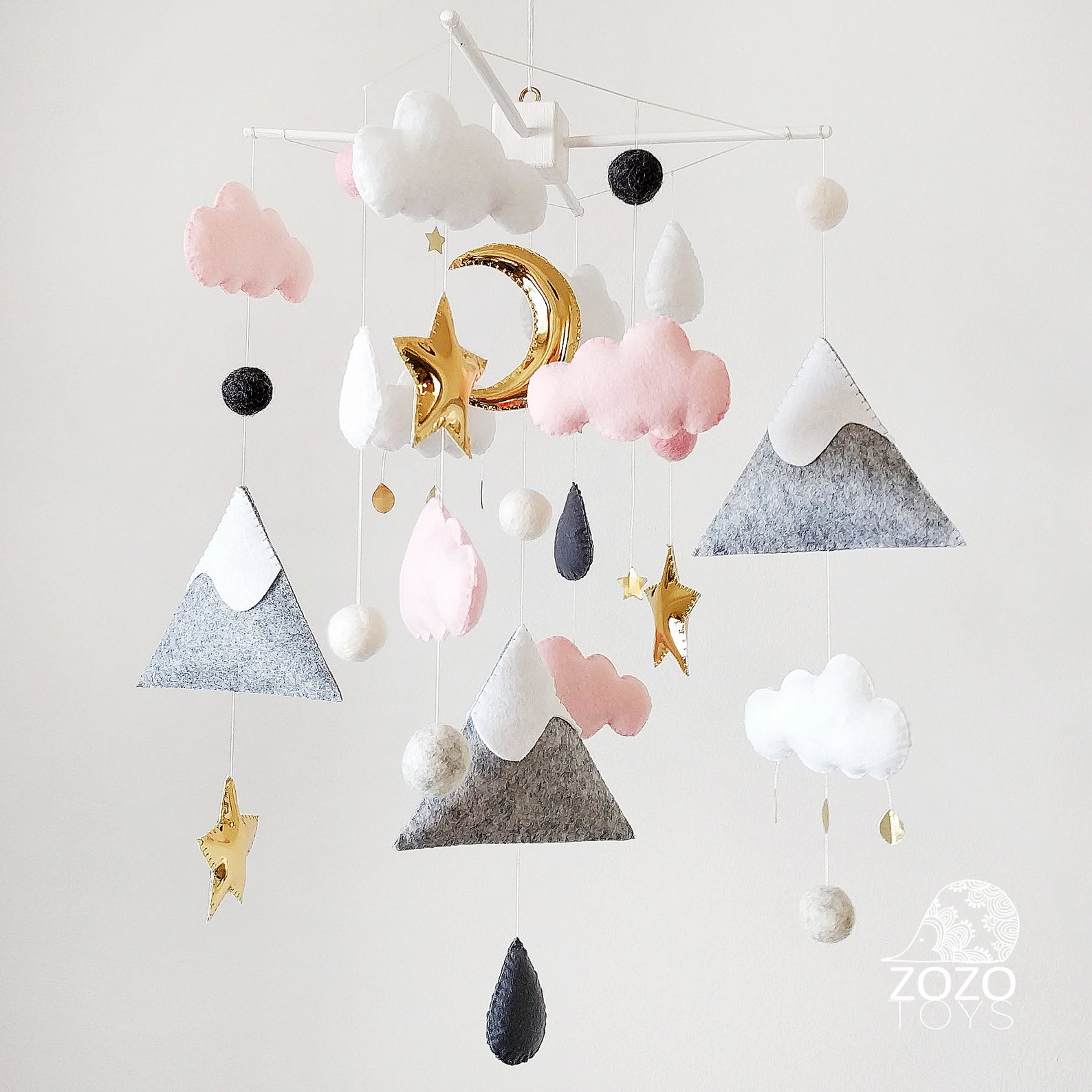 Mountain Baby Mobile Starry Night Baby Crib Mobile Girls Etsy