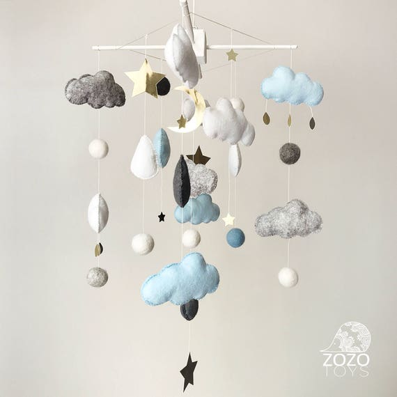 Baby Mobile Starry Night Baby Crib Mobile Light Baby Etsy