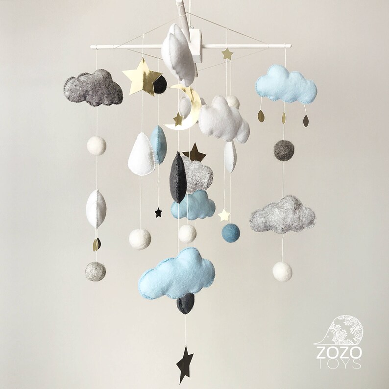 Baby Mobile Starry Night Baby Crib Mobile Light Baby Etsy