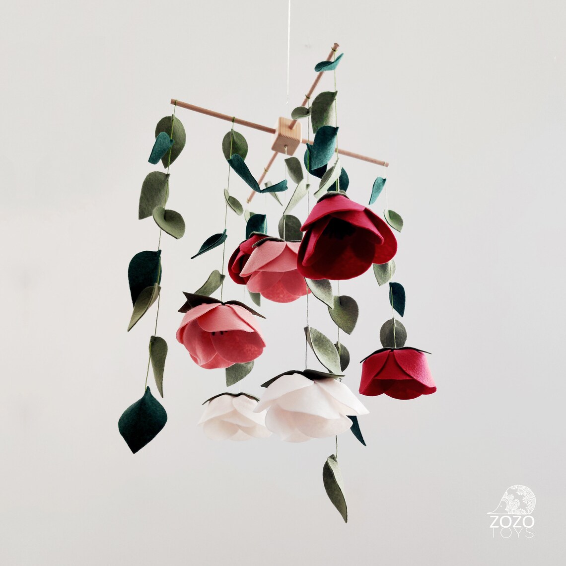 Floral Baby Mobile Girl Pink Flower Crib Mobile Baby Girl Etsy