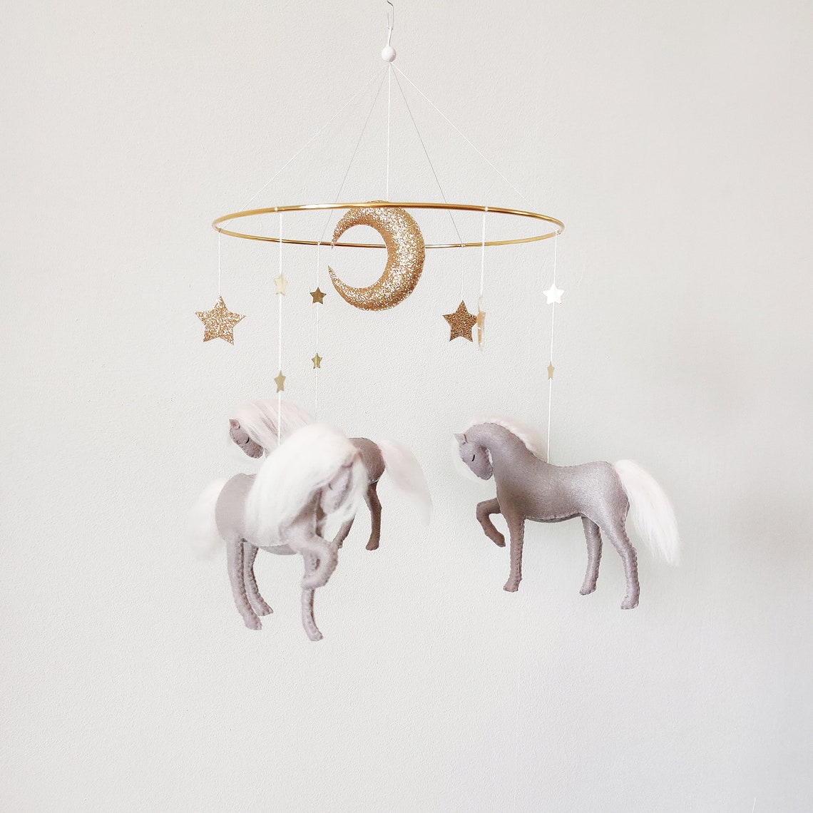 Horse Baby Mobile Baby Girl Mobile Moon Baby Crib Mobile Etsy