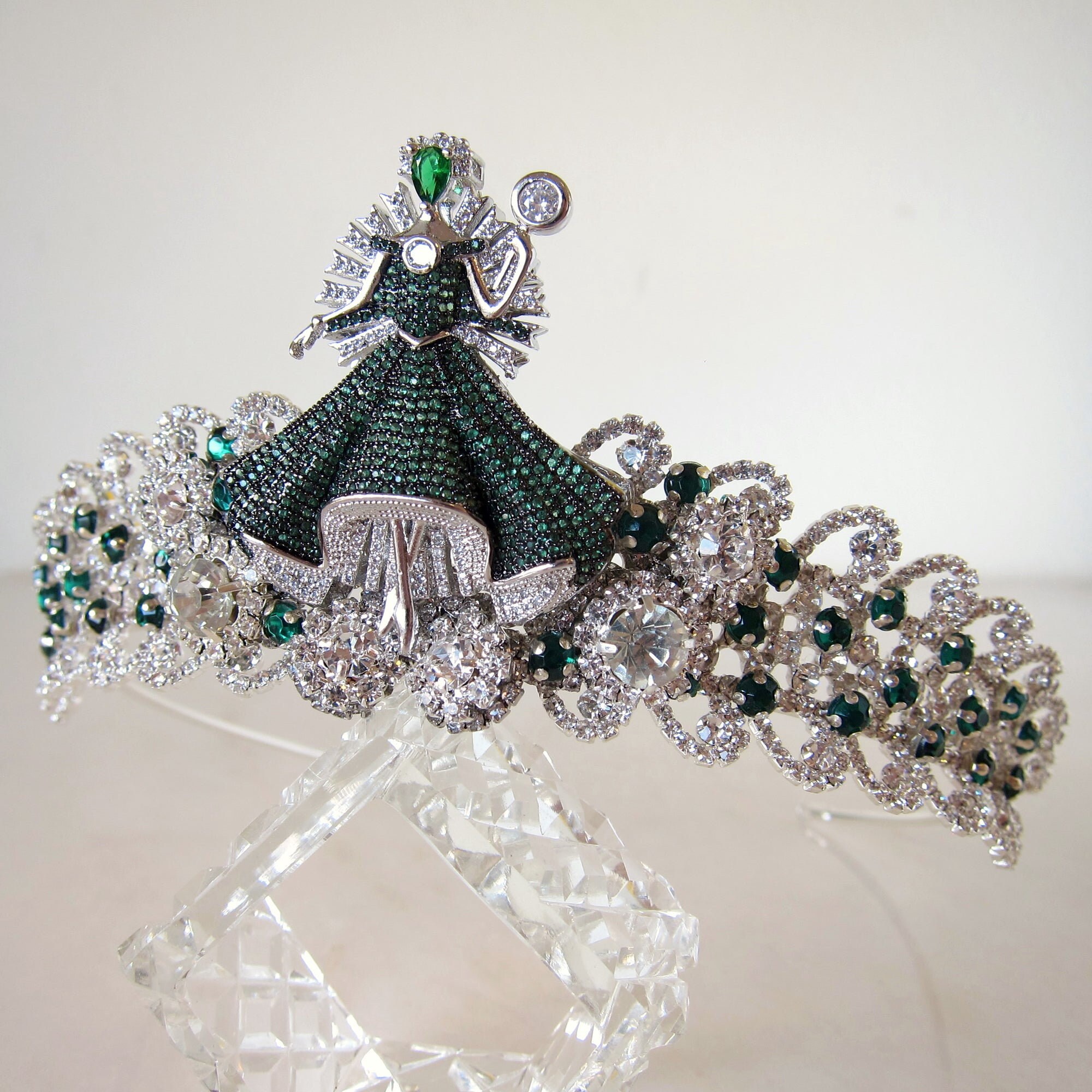 Green Fairy Wedding Tiara Bridal Crown With Emerald Fantasy Etsy