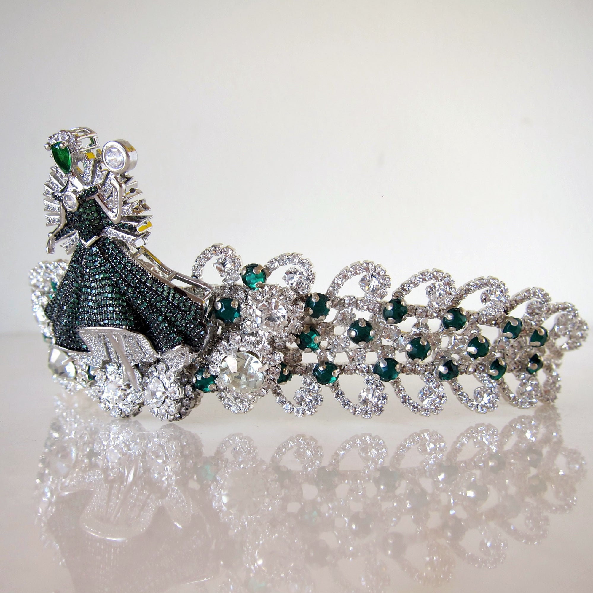 Green Fairy Wedding Tiara Bridal Crown With Emerald Fantasy Etsy