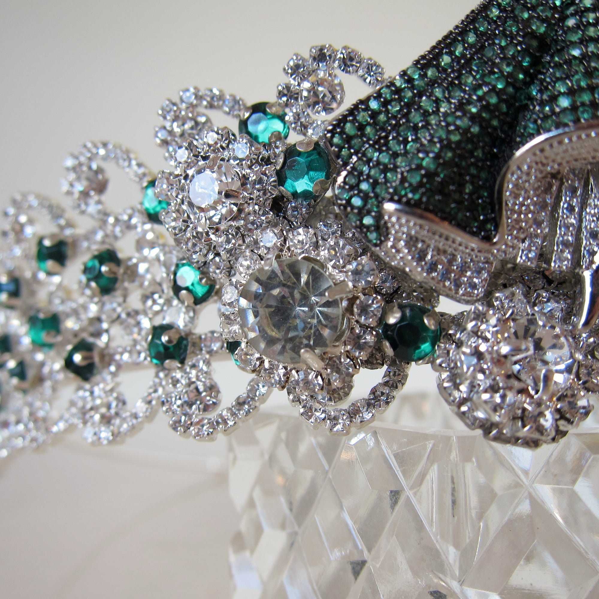 Green Fairy Wedding Tiara Bridal Crown With Emerald Fantasy Etsy