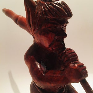 Ceremonial pipe. Chullachaqui sculpture pipe.