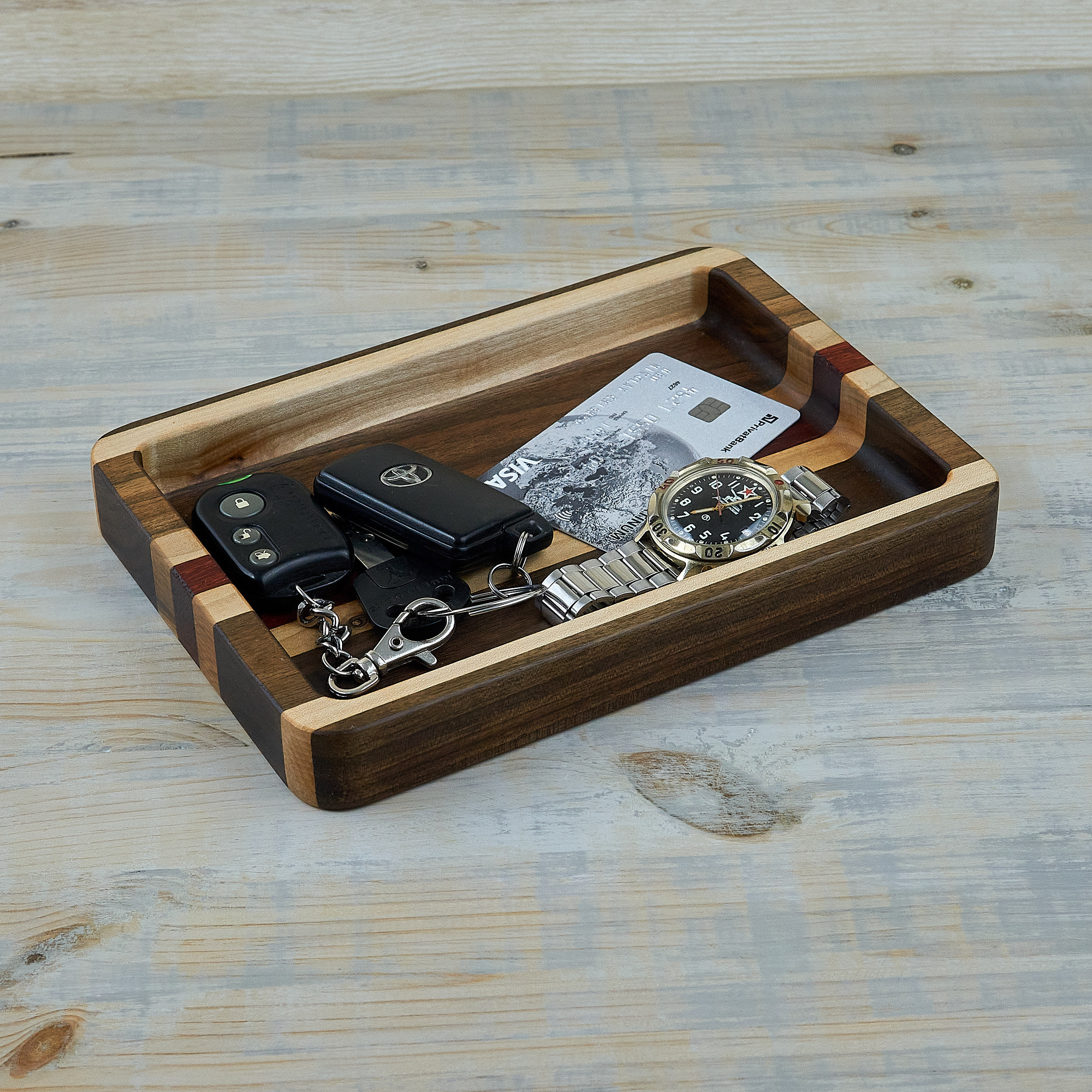 Wooden valet men's tray for storage keys wallet jewelrys Etsy