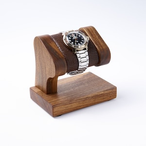 Wooden watch stand for men, personalized gift for men with engraving