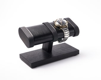 Soporte de madera para 2 relojes con cojín suave, almacenamiento de relojes, regalo personalizado para hombres.