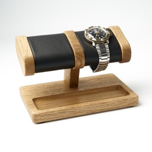 Porte-montre en bois pour homme avec rangement pour bijoux