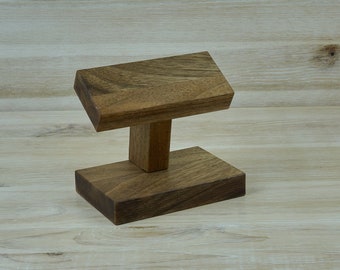 Walnut watch stand for 2 wristwatch, wooden watch stand for men