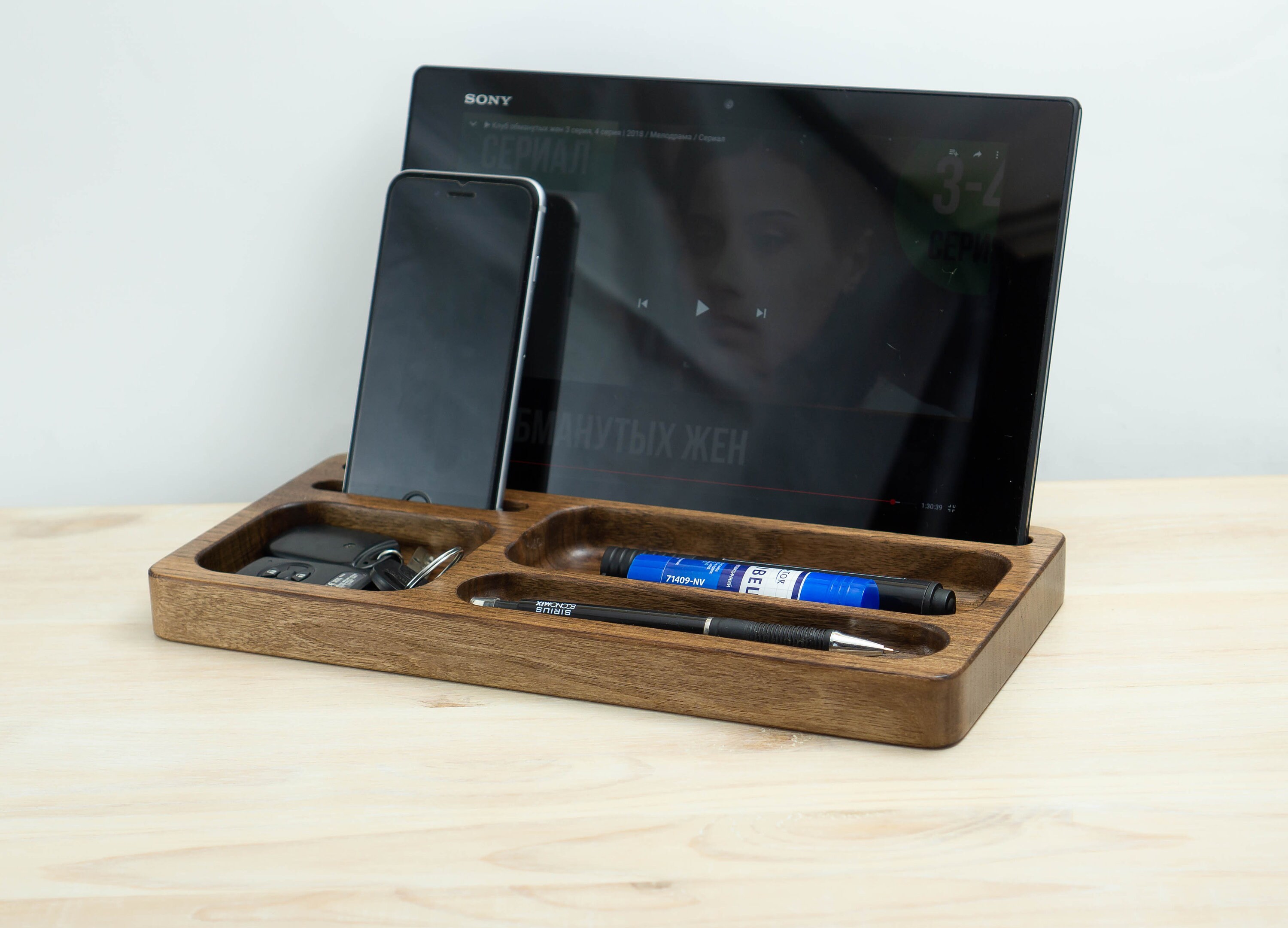 Storage & Organization Valet Tray Pen Tray Solid Hardwood Mahogany Pen