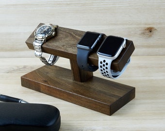 Wrist watch stand holder gift anniversary, wood watch display stand