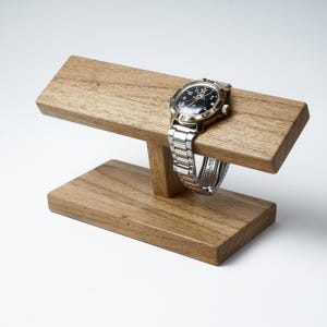 Wrist watch stand holder gift anniversary, wood watch display stand