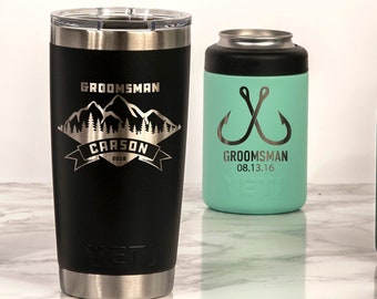 Personalized Groomsman YETI 30 oz / Custom Best Man and Wedding Party YETI 20 oz tumbler with Lid / Laser Engraved Bridal Party Colster