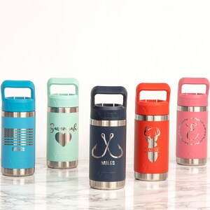 Personalized Kids 12oz/18oz Rambler Jr YETI Water Bottle / Sports