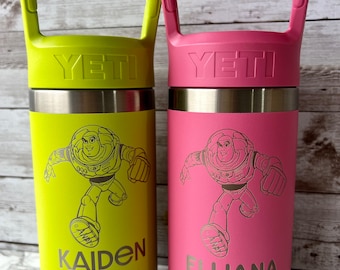 Personalized Superhero YETI / Kids Disney Toy Story Vacation Straw Cup / Boys Marvel Engraved Water Bottle / Custom Star Wars Christmas Gift