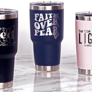 Personalized Faith YETI 30 oz / 20 oz tumbler with Magslider Lid / Laser Engraved Authentic YETI / Custom Name Cup for Christmas Gift