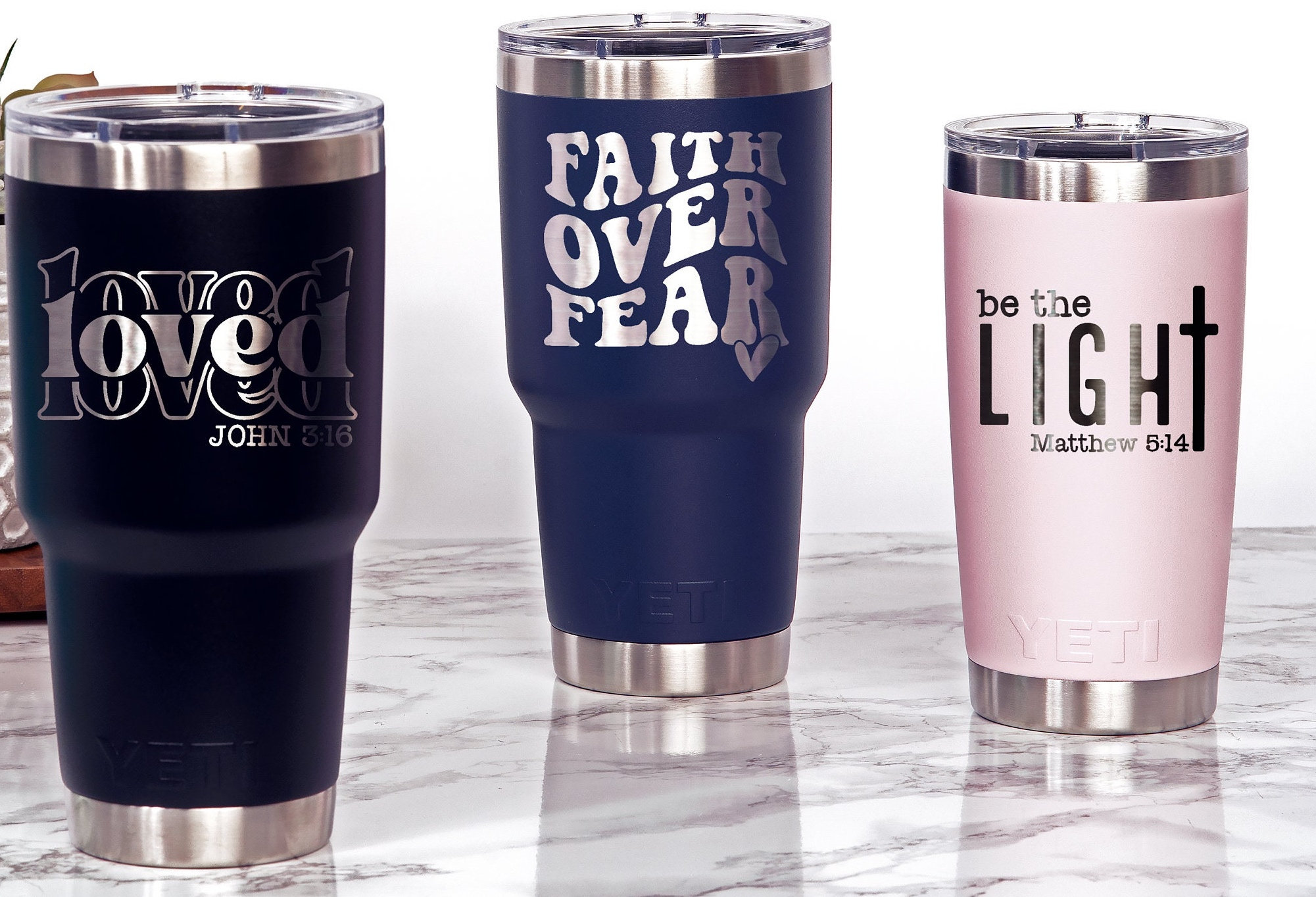 Personalized YETI 30 Oz / 20 Oz Tumbler With Magslider Lid / Laser