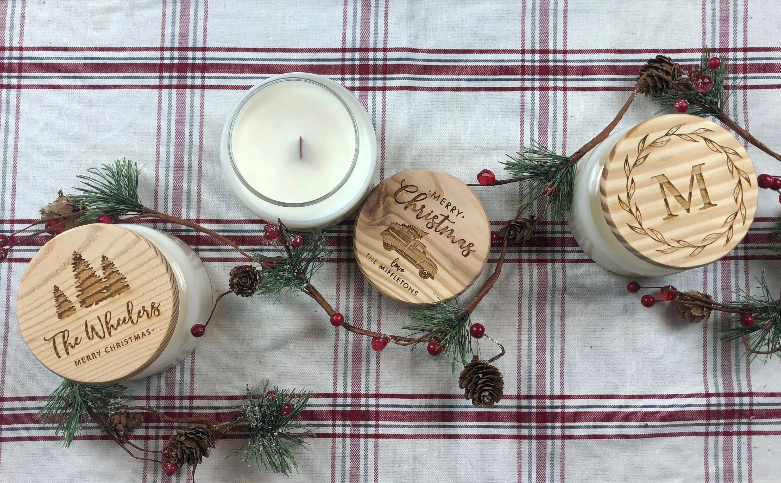 Custom Engraved Candles / Personalized Gift Idea/ Wood Wick Etsy