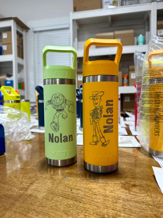 Personalized Toy Story YETI Kids Water Bottle, Engraved Buzz