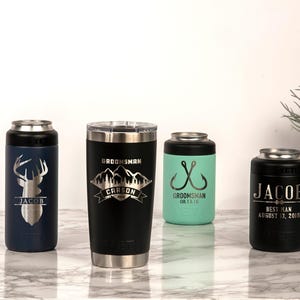 Personalized Groomsman YETI 30 oz / Custom Best Man and Wedding Party YETI 20 oz tumbler with Lid / Laser Engraved Bridal Party Colster