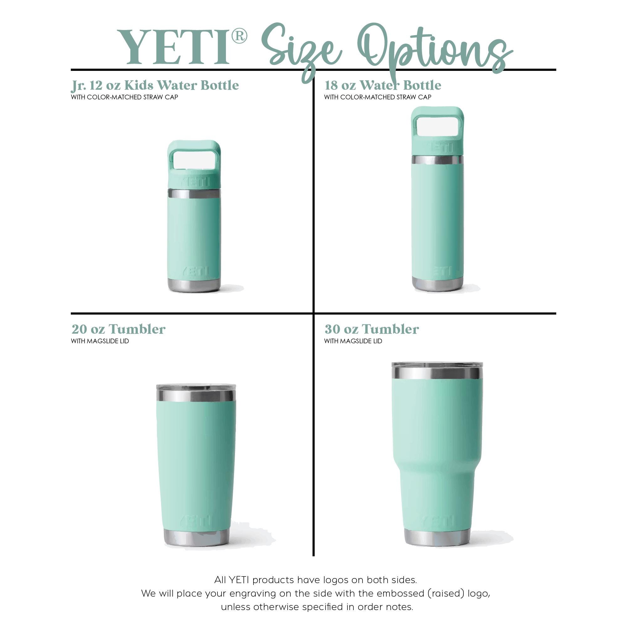 Personalized Kids 12oz/18oz Rambler Jr YETI Water Bottle / Sports Camp Bottle / Engraved Childrens Bottle for School / Girls & Boys Gift