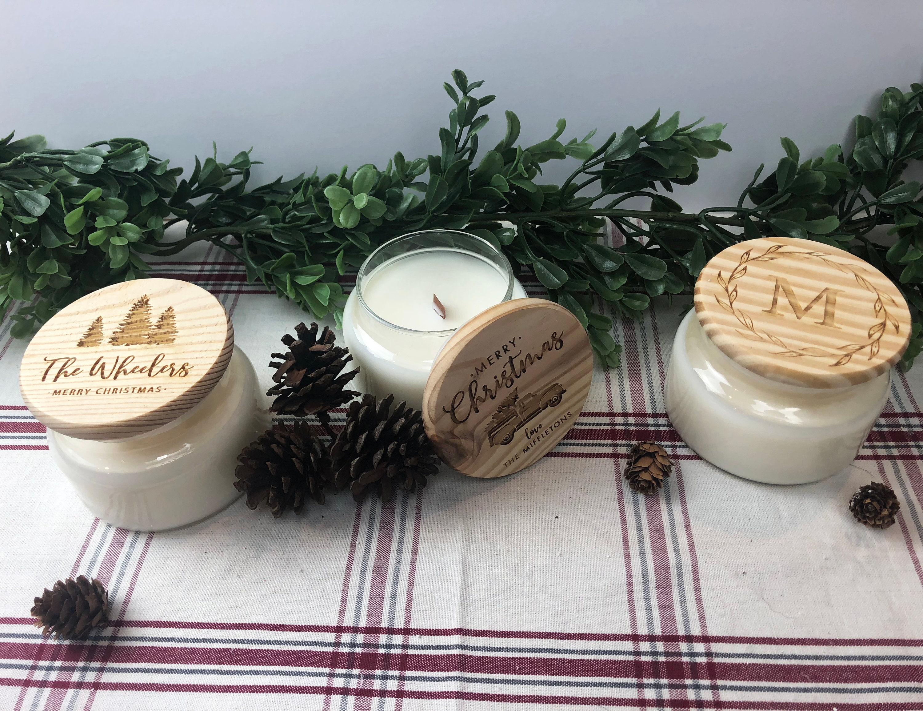 Custom Engraved Candles / Personalized Gift Idea/ Wood Wick Etsy