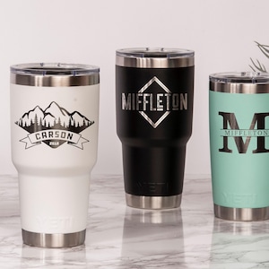 Personalized YETI 30 oz / 20 oz tumbler with Magslider Lid / Laser Engraved YETI 14 oz mug with Magslider Lid