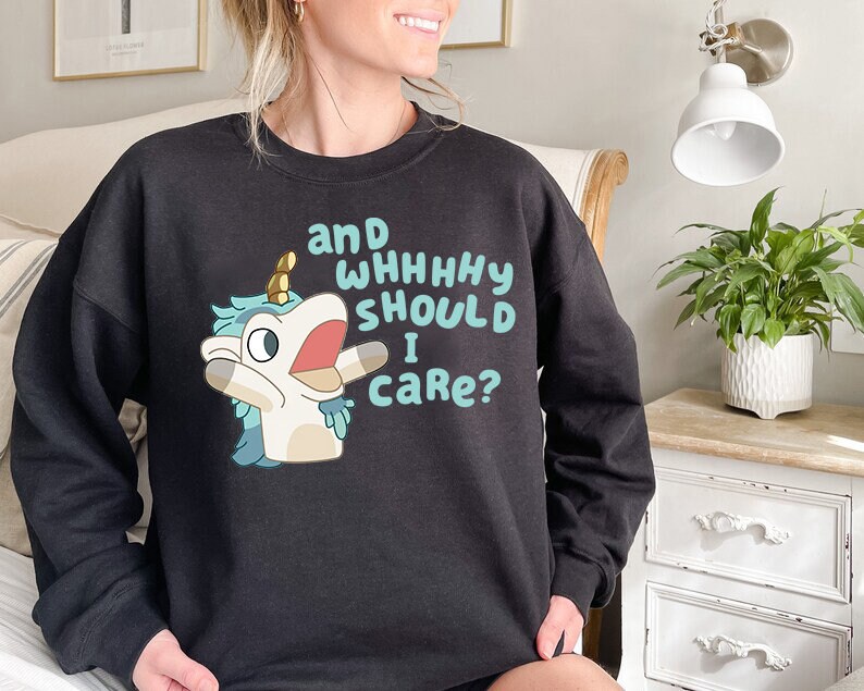 Why Should I Care Unicorse Blue Dog Shirt Bandit Dad Shirt Etsy UK