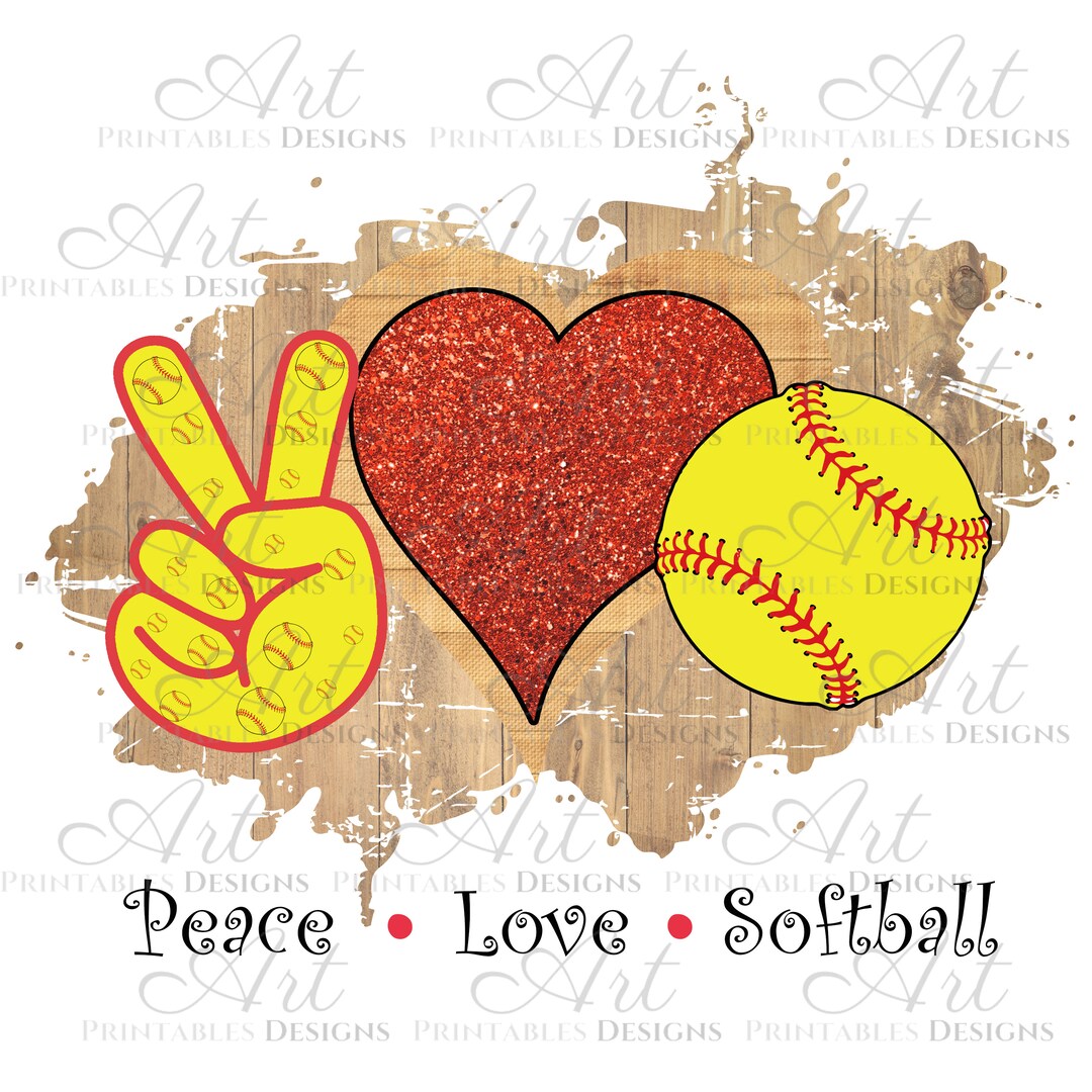 Peace Love Softball Coach Gift PNG Softball Lover Softball Player Softball Team Baseball Player