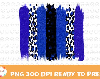 Blau Schwarz Glitzer Leopard Pinselstriche Pinselstriche Sublimation PNG Bild, Weihnachten Distressed PNG für Sublimation, Tier Gepard PNG