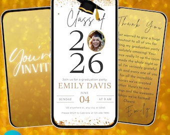 Class of 2026 Graduation Video Invitation | Animated Canva Graduation Party Invite