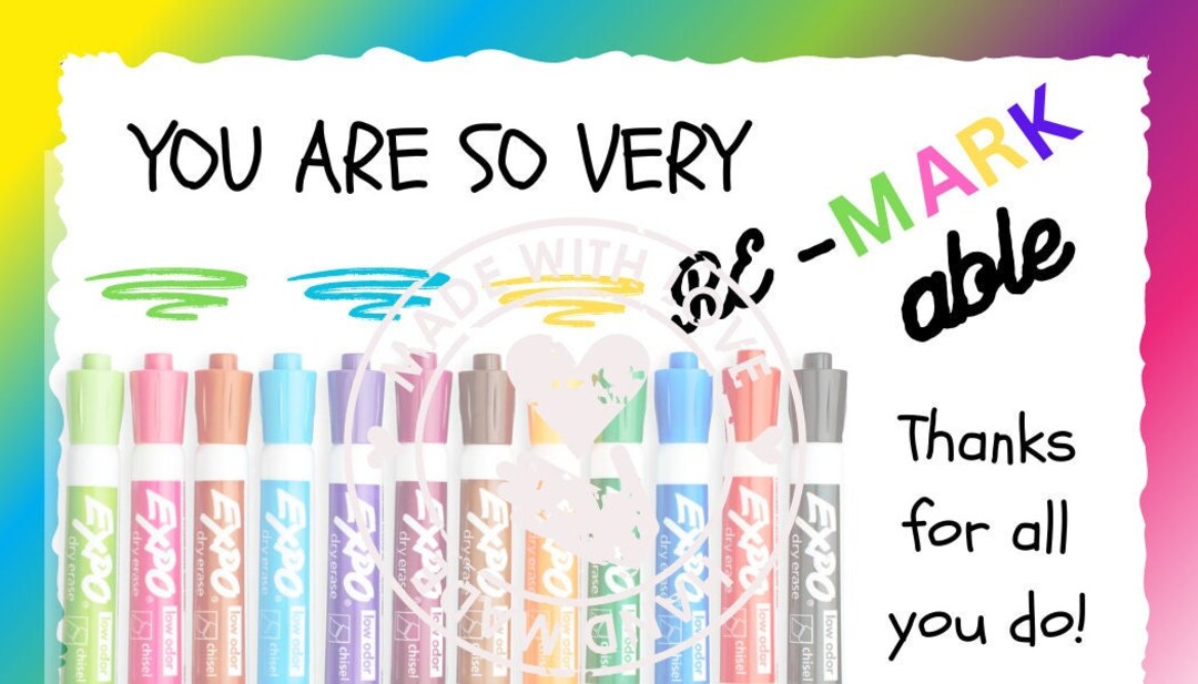 Thank You Teacher Tag I Teacher Appreciation Tag I Dry Erase Etsy