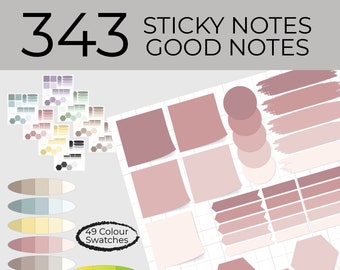 343 Sticky Notes and Good Notes Goodnotes Post It Stickers Ipad digital planner teams onenote