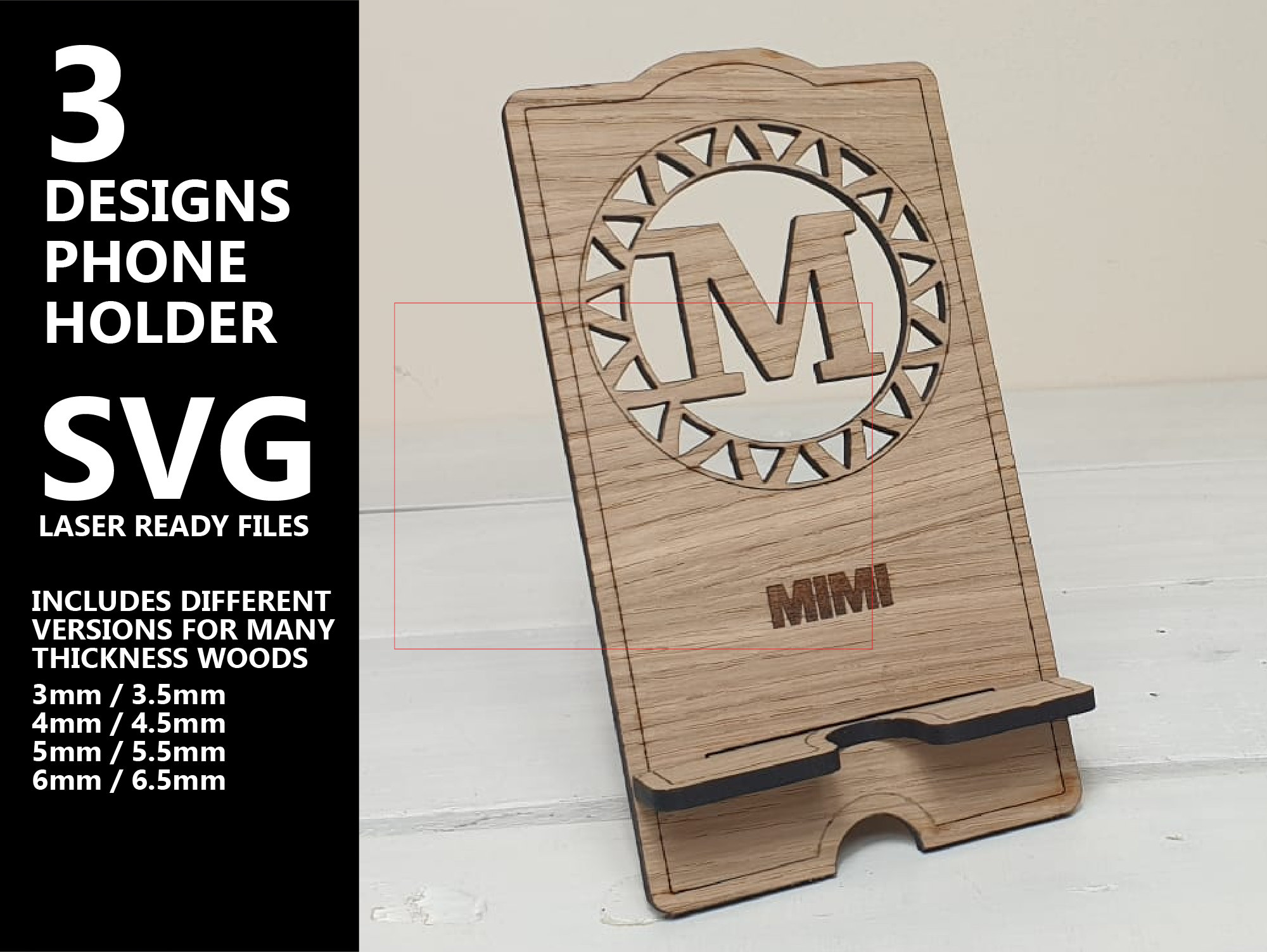 Cell Phone Holders Stand Laser File 3 DESIGNS ALL LETTERS Etsy UK