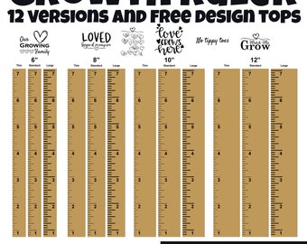 Growth Chart Ruler Inches Loved Beyond Measure Free Wall Toppers cutting File Vinyl Laser Wood Childrens Cricut  Corel Draw Adobe Ai