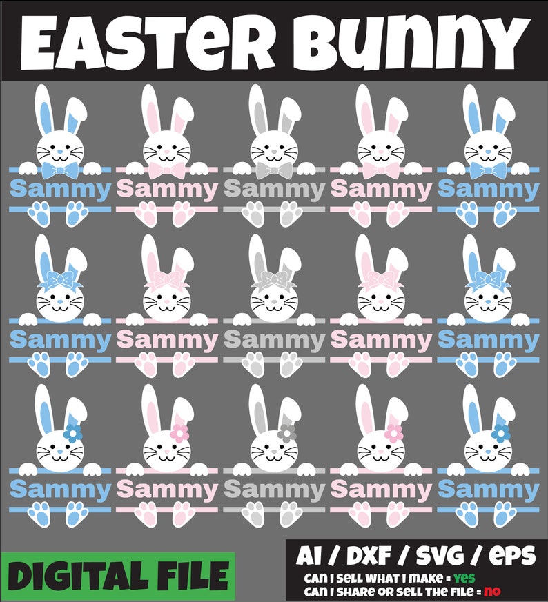 Bunny SVG Easter SVG Bunny Split Svg Cricut Cute Bunny Svg - Etsy